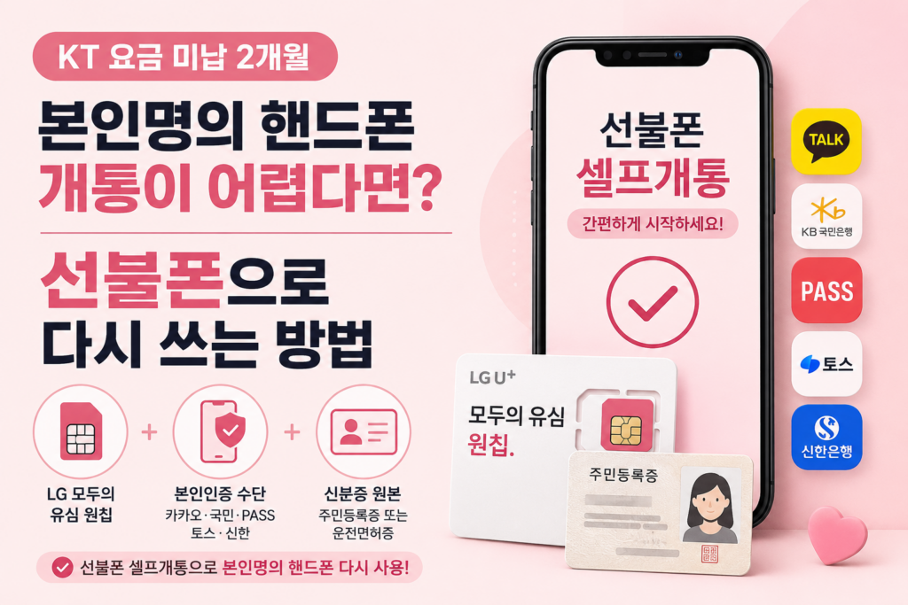 KT 요금 미납 2개월, 본인명의 핸드폰 개통이 어렵다면? 선불폰으로 다시 쓰는 방법