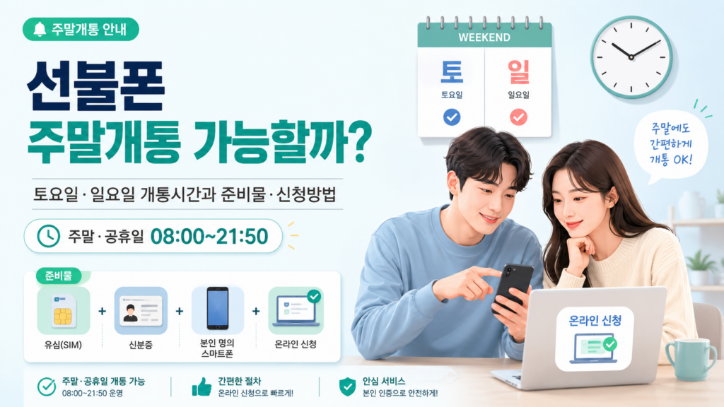 선불폰 주말개통 가능할까? 토요일·일요일 개통시간과 준비물·신청방법