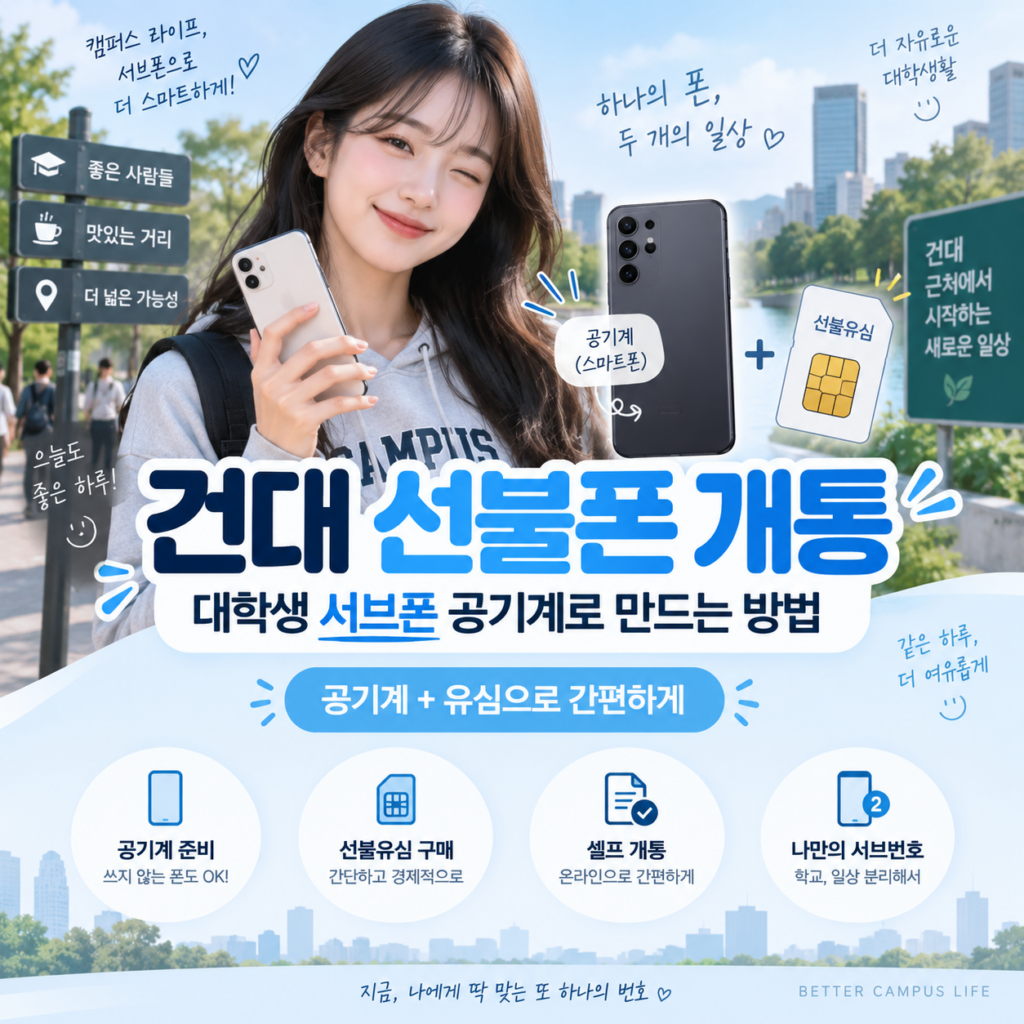 건대 선불폰 개통｜대학생 서브폰 공기계로 만드는 방법