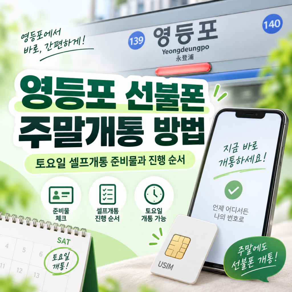 영등포 선불폰 주말개통 방법｜토요일 셀프개통 준비물과 진행 순서