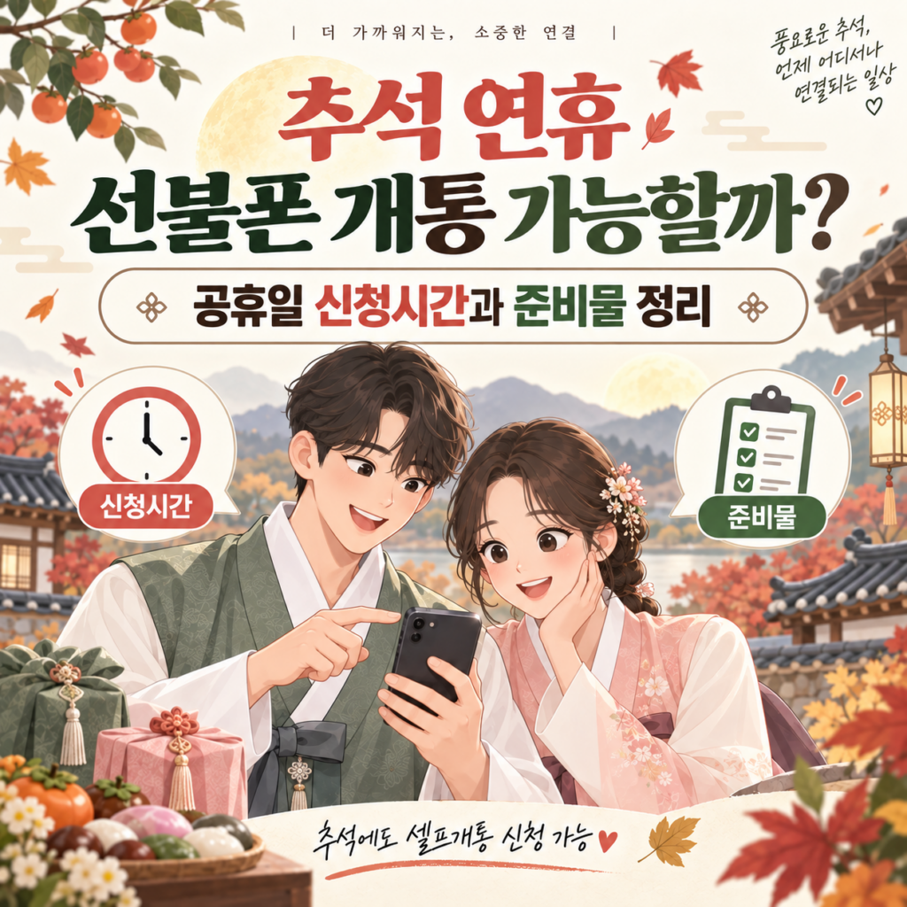 추석 연휴 선불폰 개통｜공휴일 신청시간과 준비물·셀프개통 방법
