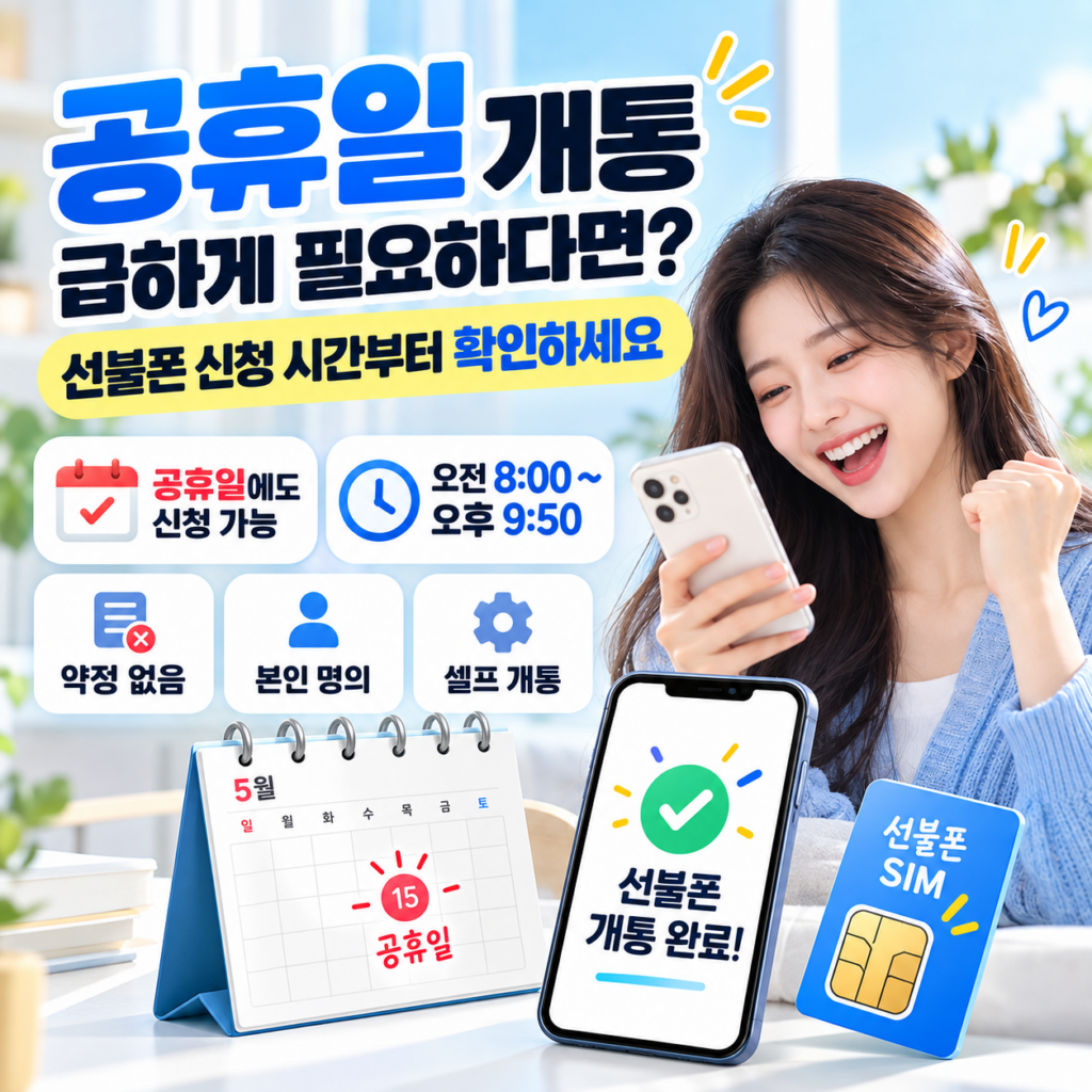 공휴일 선불폰 개통 당일 신청시간과 준비물·셀프개통 방법