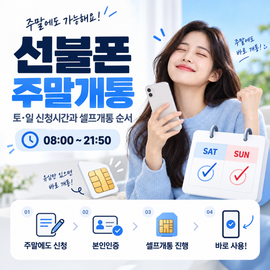 선불폰 주말개통 토요일·일요일 신청시간과 셀프개통 순서
