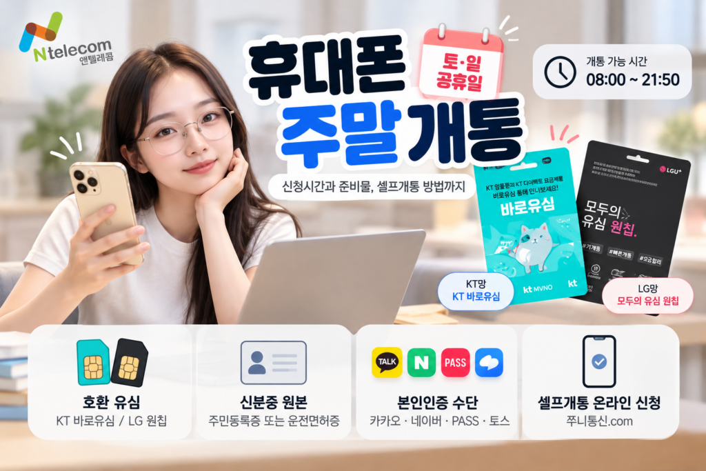 휴대폰 주말 개통 가능할까? 토·일·공휴일 신청시간과 셀프개통 방법